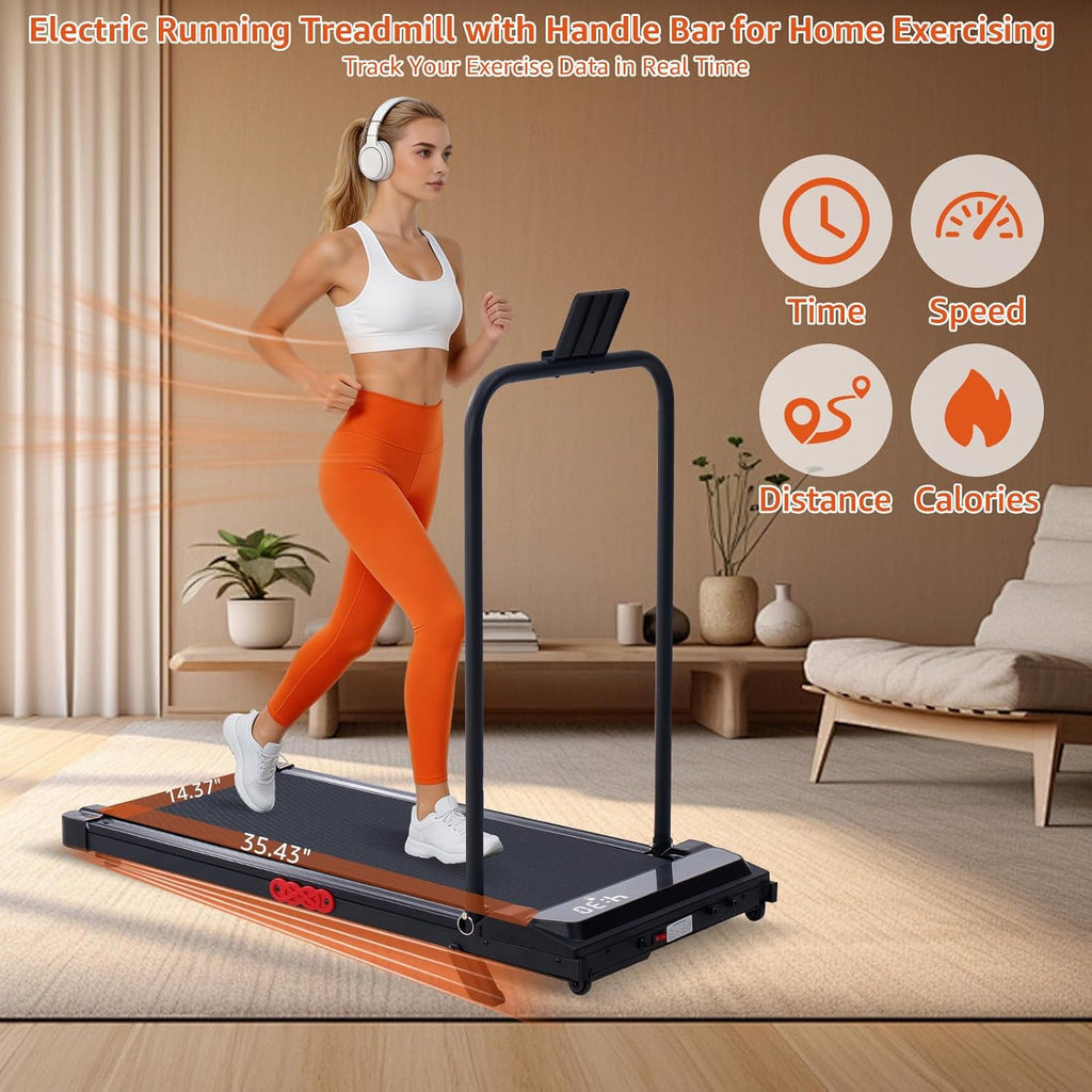 Small Walking Pad Treadmills with Handle Bar Incline for Home