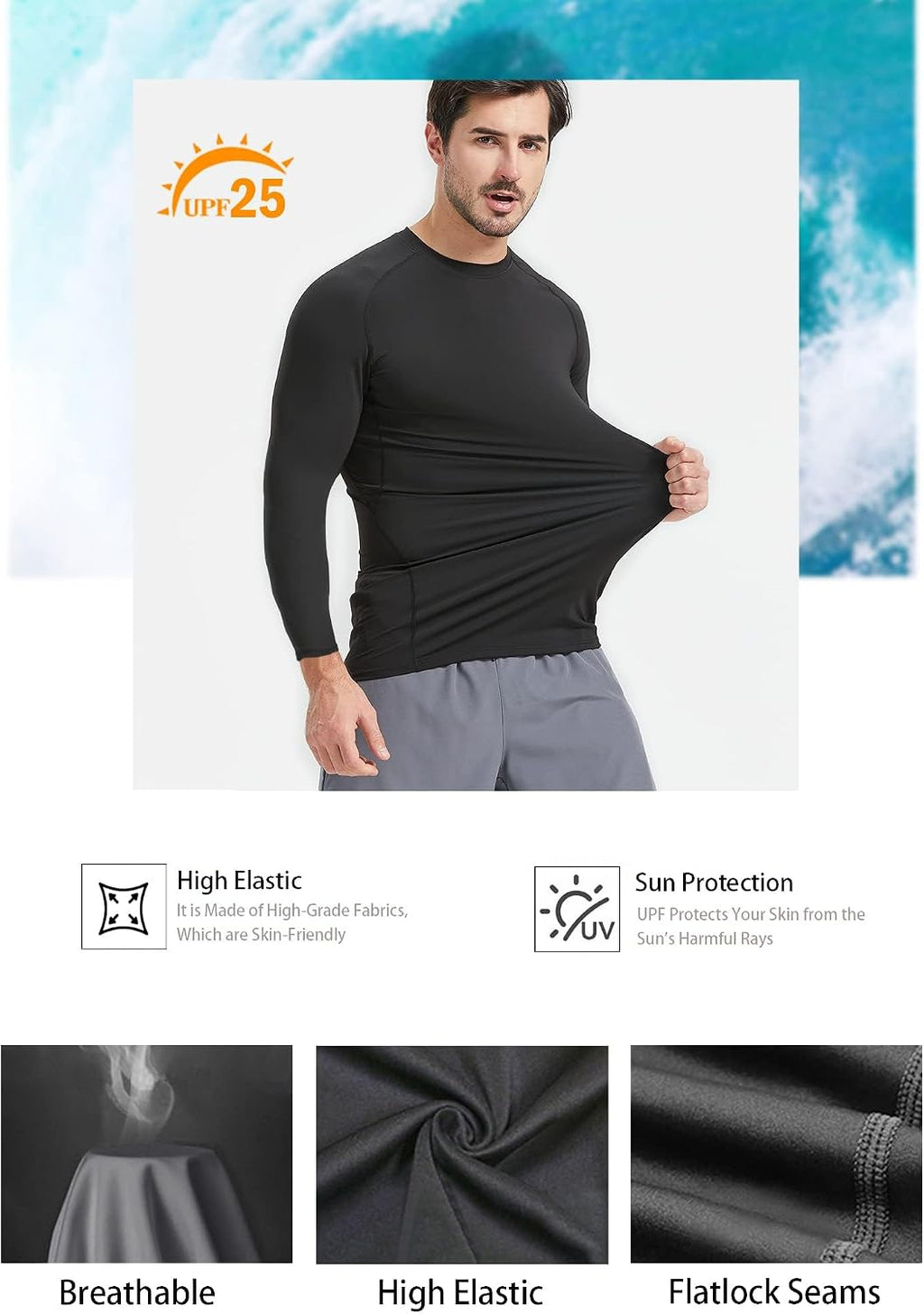 4/5 Pack Men'S Workout Compression Shirts Long/Short Sleeve Shirts