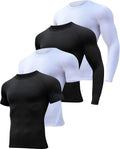 4/5 Pack Men'S Workout Compression Shirts Long/Short Sleeve Shirts